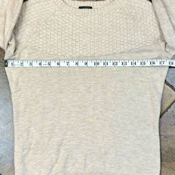 Talbots Women’s Tan Basket Weave Sweater Petite Small - Picture 8 of 11